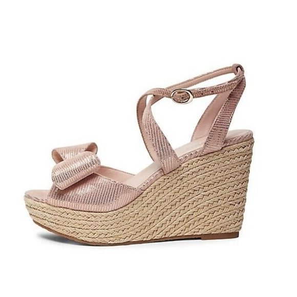 kate spade Shoes - Kate Spade Thelma Espadrille Wedge Metallic Pink Blush - 9M
